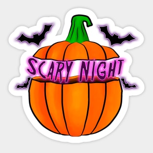 Scary Night Pumpkin Sticker